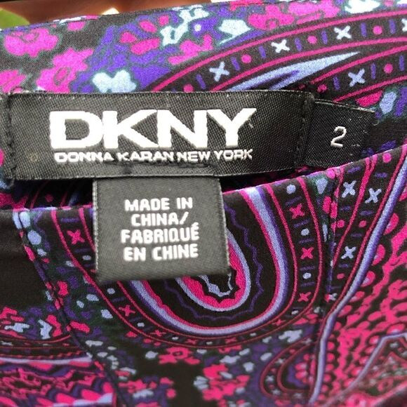 NWOT DKNY silk paisley skirt size 2 - Picture 3 of 7